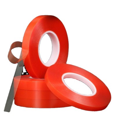 Tesa 4965  Red MOPP Film Liner Clear Polyester Acrylic Adhesive Double Sided PET Tape